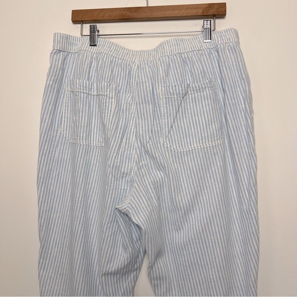 by Anthropologie Seashore Blue Stripe Linen Casual Lightweight Coastal Pants - Picture 12 of 15
